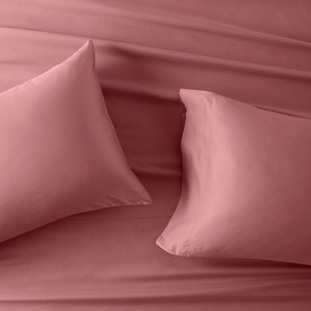 4pc Queen 500TC Washed Supima Cotton Sateen Sheet Set - Rose Pink - Picture 3 of 4